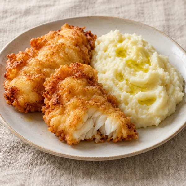 Illustration of Fried Cod with Garlic Sauce