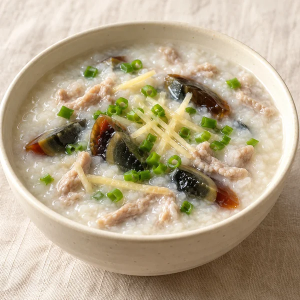 Illustration of Century Egg and Pork Congee