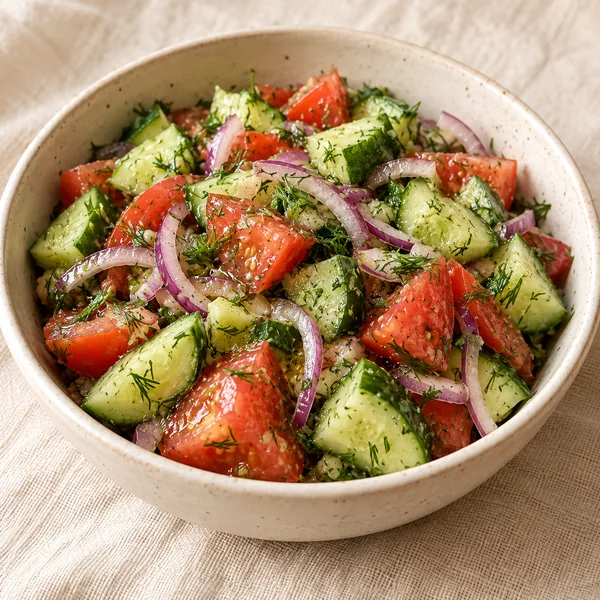 Illustration of Cucumber and Tomato Salad