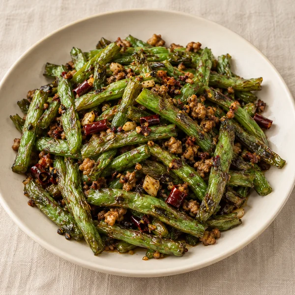 Illustration of Dry Fried Green Beans