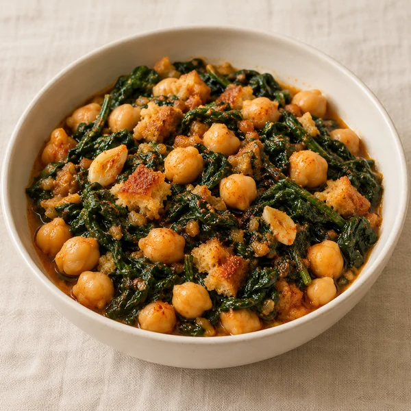 Illustration of Spinach with Chickpeas