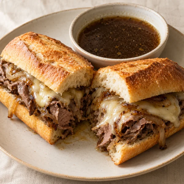 Illustration of French Dip Sandwich