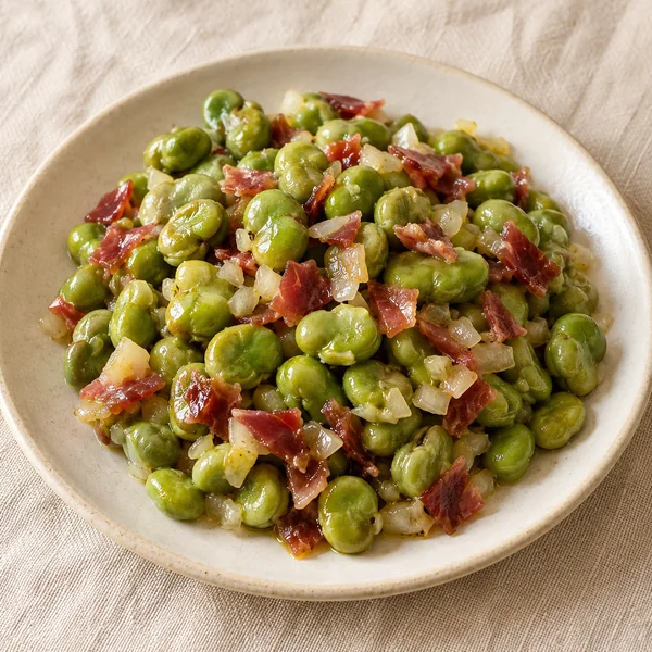 Illustration of Fava Beans with Ham
