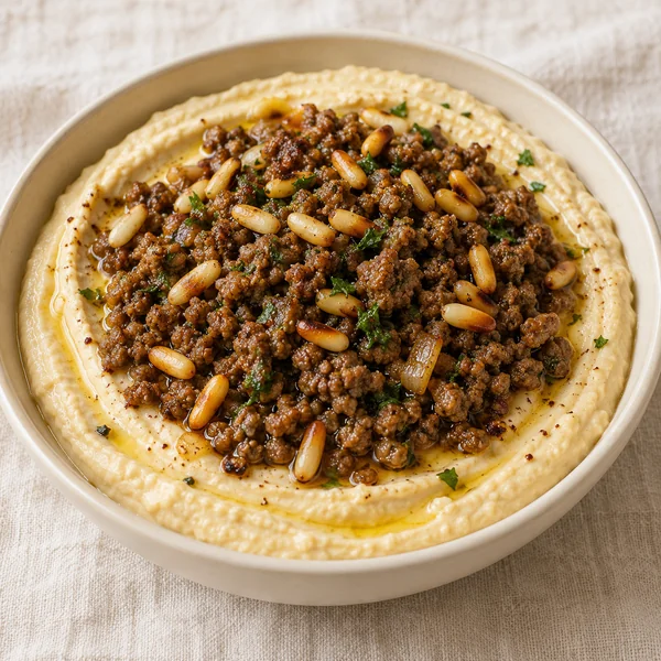 Illustration of Hummus with Spiced Meat