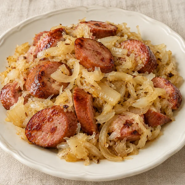 Illustration of Kielbasa with Sauerkraut