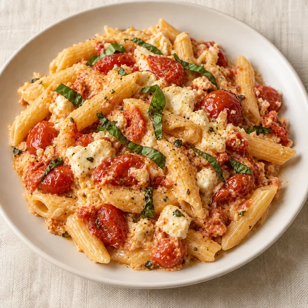 Illustration of Mediterranean Baked Feta Pasta