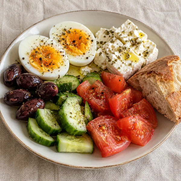 Illustration of Mediterranean Breakfast Plate
