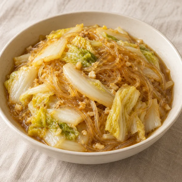Illustration of Napa Cabbage with Glass Noodles