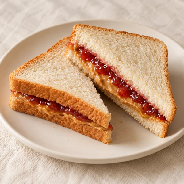 Illustration of Peanut Butter and Jelly Sandwich