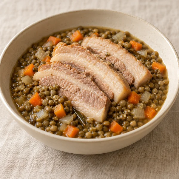 Illustration of Salt Pork with Lentils