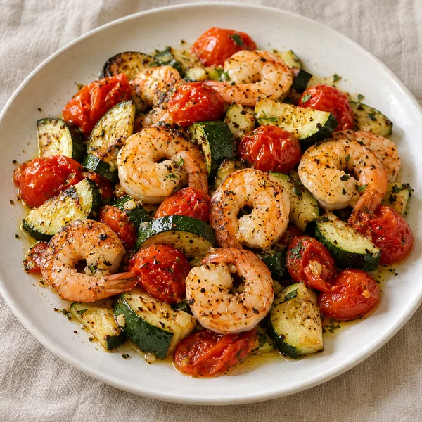 Illustration of Sheet Pan Shrimp and Vegetables