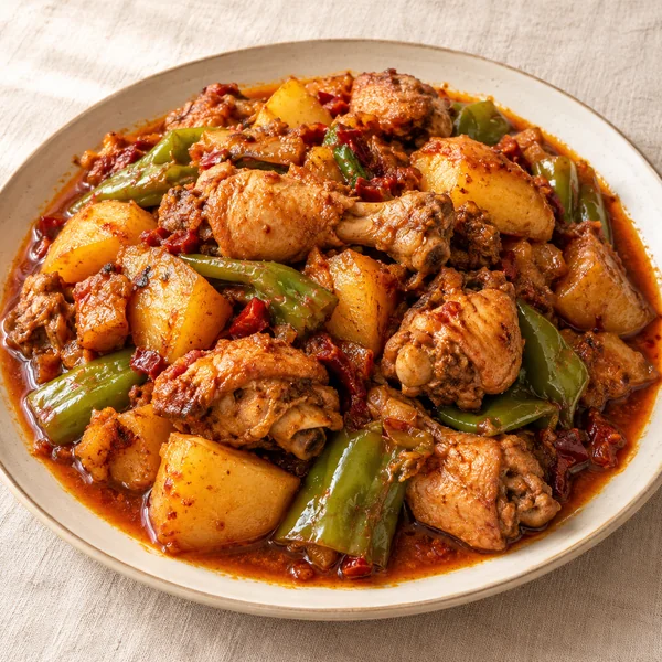 Illustration of Xinjiang Big Plate Chicken